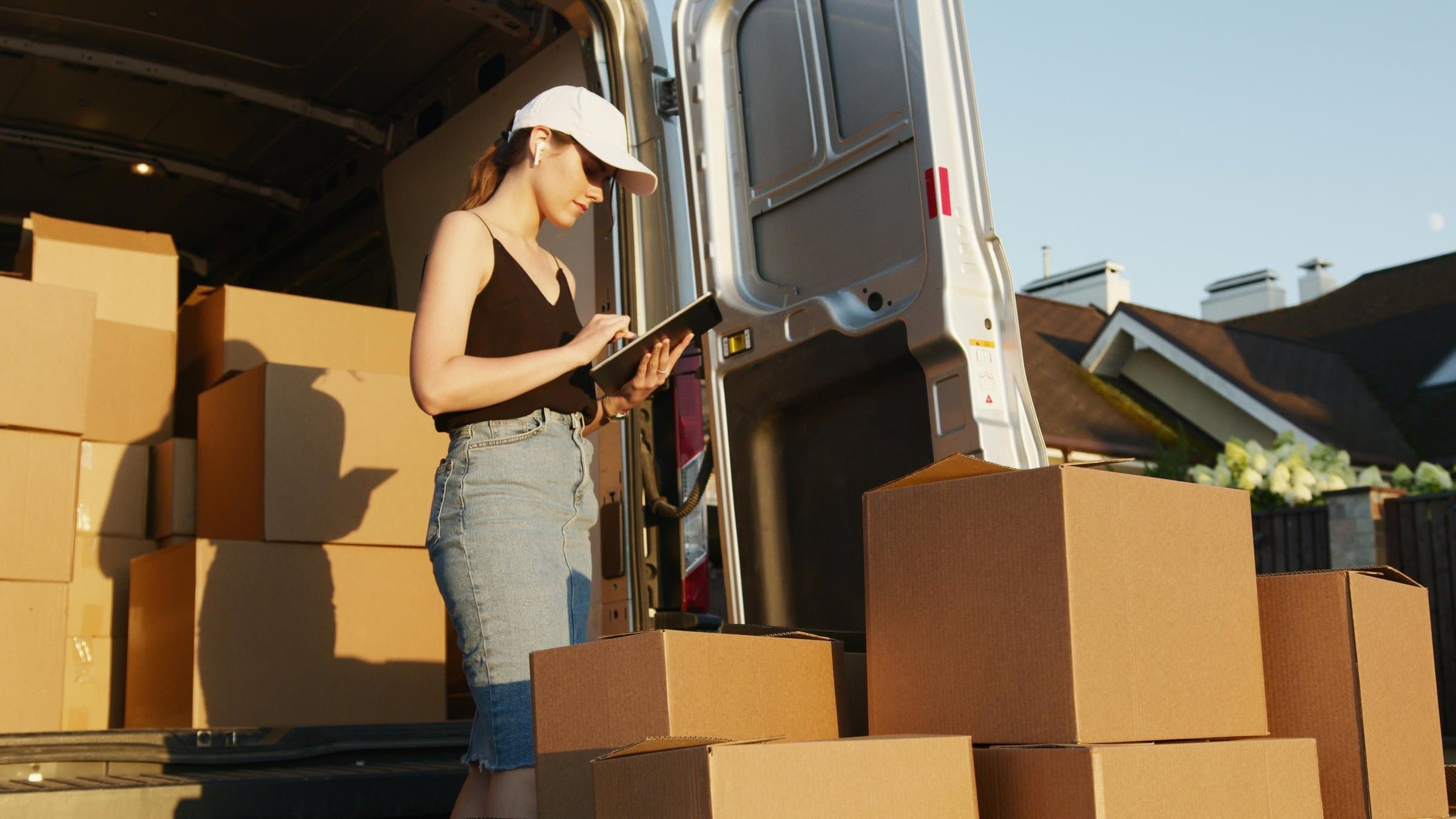 Woman reviewing moving checklist